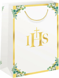 Torebka prezentowa na I Komunię Świętą z eukaliptusem
