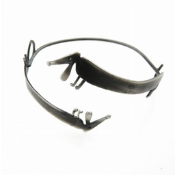 Jamniki dwa szare - bransoletka srebrna