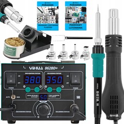Zestaw Stacja Lutownicza Hot Air 2w1 Yihua 862BD+