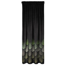 Eurofirany Zasłona 140x270 Angelina czarna oliwkowa welurowa gotowa
