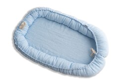 Babymatex Gniazdko niemowlęce Prestige linen plain 55x80 niebieskie