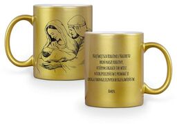 Kubek metaliczny ze Świętą Rodziną