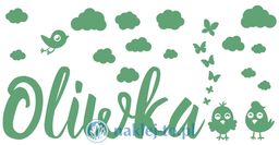 naklejka Chmurki zestaw z imieniem naklejka na ścianę