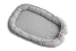 Babymatex Gniazdko niemowlęce Prestige linen plain 55x80 szare
