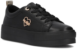 Skórzane sneakersy damskie - FILIPPO DP3533/25 CZARNY SERCE