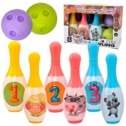 Kręgle dla Dzieci Zwierzaki Cyferki 8 el