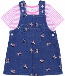 Sukienka ogrodniczka+ koszulka Myszka Minnie 62 cm