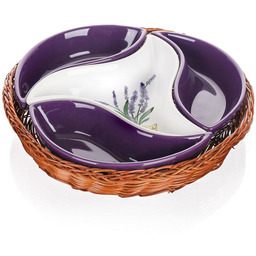 BANQUET Misa serwująca ceramiczna czteroczęściowa LAVENDER,