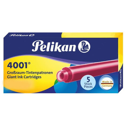 Naboje do pióra wiecznego długie 4001 różowe PELIKAN