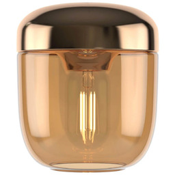 Acorn Klosz Amber Brass UMAGE, mosiężny, szkło