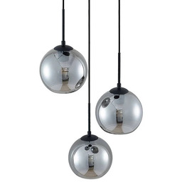Lindby - Jurian 3 Round Lampa Wisząca Black/Smoke