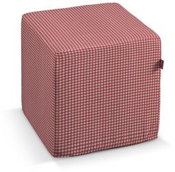 Pufa kostka, czerwono-biała krateczka (0,5x0,5cm), 40 x 40