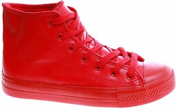 Wysokie czerwone trampki damskie