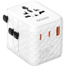 SAVIO UNIWERSALNY ADAPTER PODRÓŻNY 20W AP-08