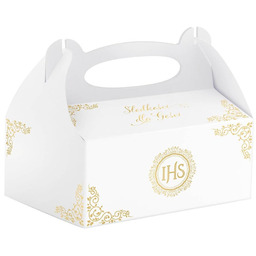Pudełka na ciasto Komunia IHS, 10 szt