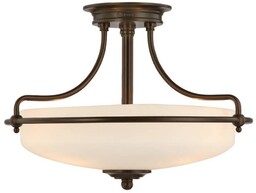 QUOIZEL Lampa sufitowa Griffin, Ø 43 cm, brąz