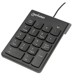 Klawiatura numeryczna MANHATTAN Ultra Slim USB czarna