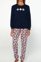 Piżama damska VAMP 19502 granatowa