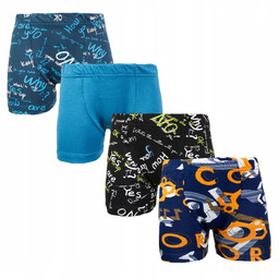 Bokserki Majtki Chłopięce Dziecięce Bawełniane Kolorowe 4-pak 134-140