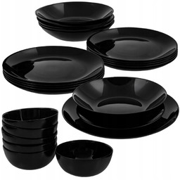 Czarne Talerze Komplet Obiadowy 24e Diwali