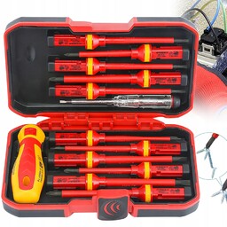 Izolowane Wkrętaki Śrubokręty Elektryczne 13szt Dla Elektryka 1000V