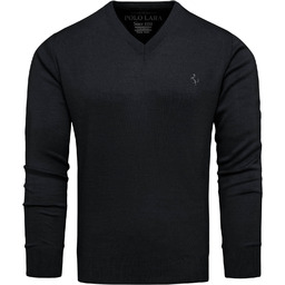 Sweter męski w serek kolor czarny Recea