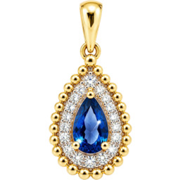 Złota Zawieszka Damska z Diamentami London Blue Topaz