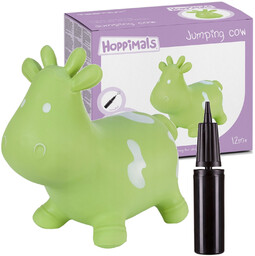 Gumowy skoczek Hoppimals krówka zielona pompka