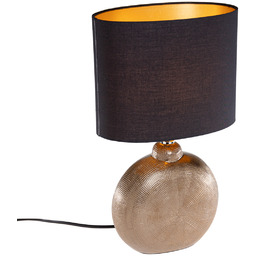 Honsel Lampa stołowa rustykalna brązowa z czarną 39