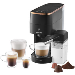 Ekspres do kawy ciśnieniowy-kapsułkowy Nespresso+DolceGusto+spieniacz 1450W