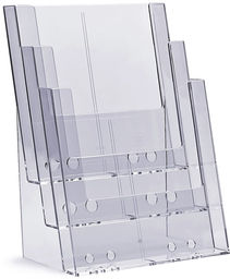 Stojak na ulotki kaskadowy 3 x A4 plexi