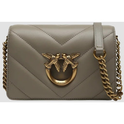 PINKO Szarozielona kopertówka Love Click Mini AW25