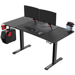ULTRADESK Biurko dla gracza LEVEL V2 BLACK, 140x68cm,