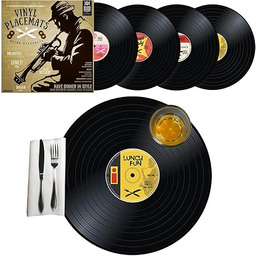 Mikamax Vinyl Placemats Retro - Płyty Gramofonowe -