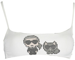 KARL LAGERFELD KĄPIELOWY TOP DAMSKI BIAŁY
