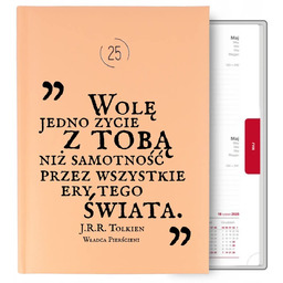 KALENDARZ BRZOSKWINIOWY A5 2025 Z J.R.R. TOLKIEN WŁADCA