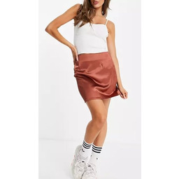 Missguided Spódnica Satynowa Miedziana Mini 38 Rzq