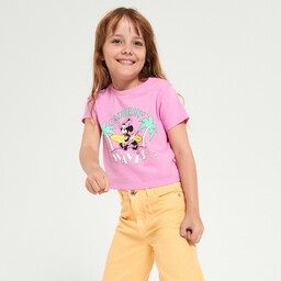 Sinsay - Crop top Myszka Minnie - Różowy