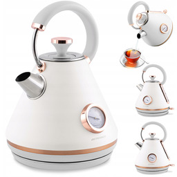 Czajnik Elektryczny Bezprzewodowy Retro Berdsen 1,7L Metalowy Zlota