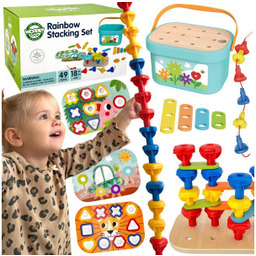 Konstrukcyjny Box Motoryczny Montessori 12w1 Fsc Woopie Green