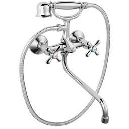 Bateria wannowa z ruchomą wylewką RETRO chrom-BM8