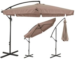 Parasol ogrodowy z wysięgnikiem 350cm Ciemny beż