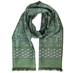 Elegancki Szalik Wełniano-Jedwabny - His Story - Zieleń
