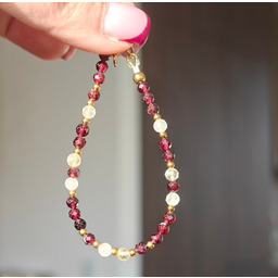 Pakamera Bransoletka granat cytryn