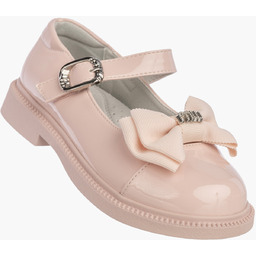 Półbuty Dziewczęce Buty Na Rzep Lakierki Z Kokardą