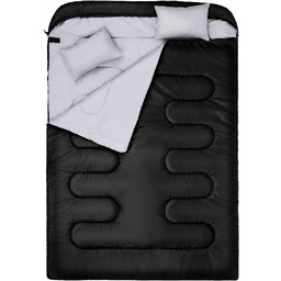 Powdójny Śpiwór Z 2 Poduszkami Wodoodporny Lekki 2