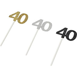 Mopec A040 Pic 40 lat Stdo.srebrny/złoty/czarny brokat, 12