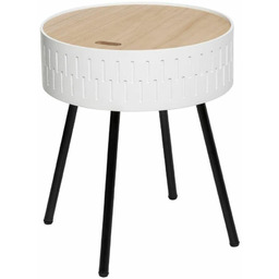 Stolik kawowy Shiro biały okrągły skandynawski z drewna