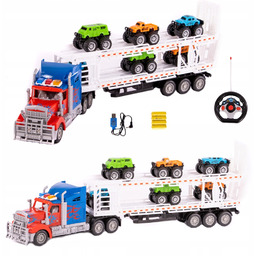 Duża Ciężarówka Laweta Zdalnie Sterowana 6 Samochodów Baterie