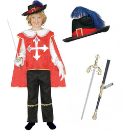 Zestaw Strój Muszkieter 122/128 Kapelusz Szpada 3el MK568